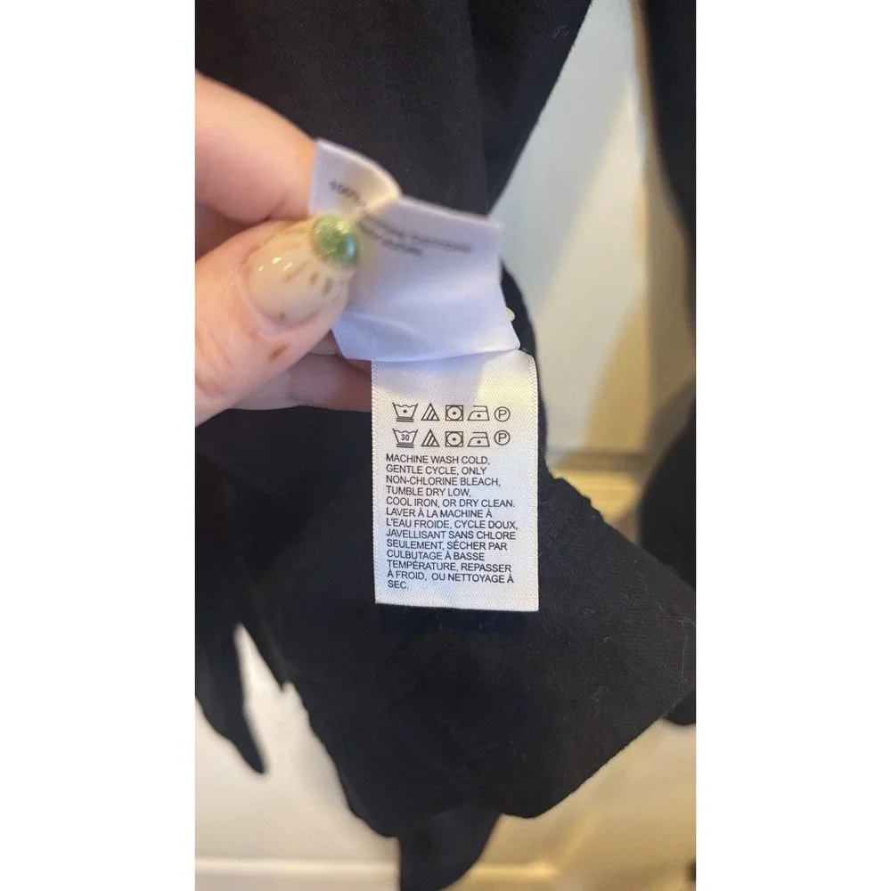 Lucky Brand Women Medium Black Cotton Single Button Blazer‎ Jacket Staple Piece